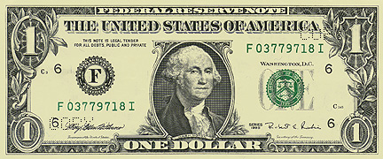 One Dollar Bill Front